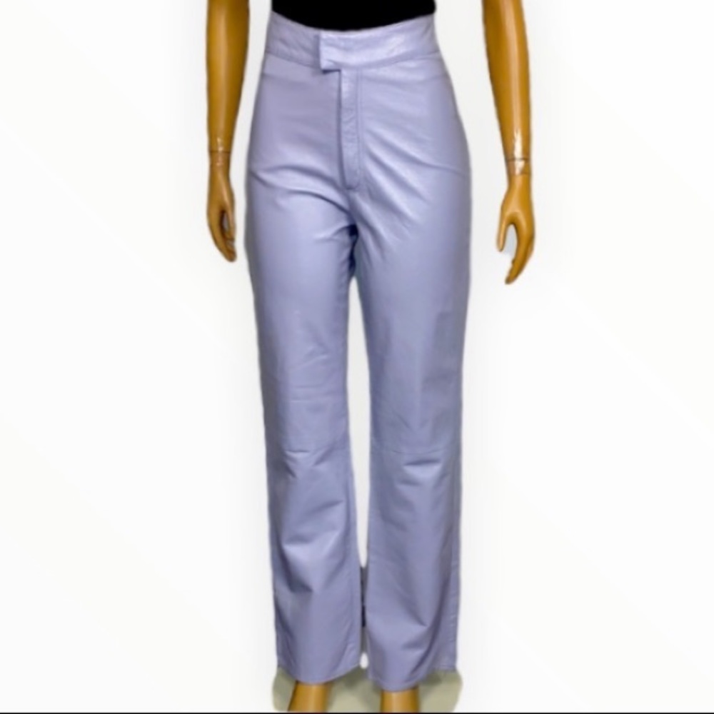 90’s Rem Gorson High Waist Leather Pants Lavender lilac buttery soft size 10